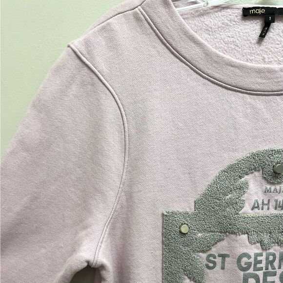 Maje St. Germain Des Pres Paris Sweatshirt Pink Size S - Picture 4 of 10